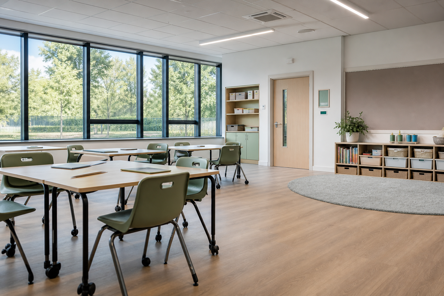 Bright Modern SendFriendly Classroom At Breaktime