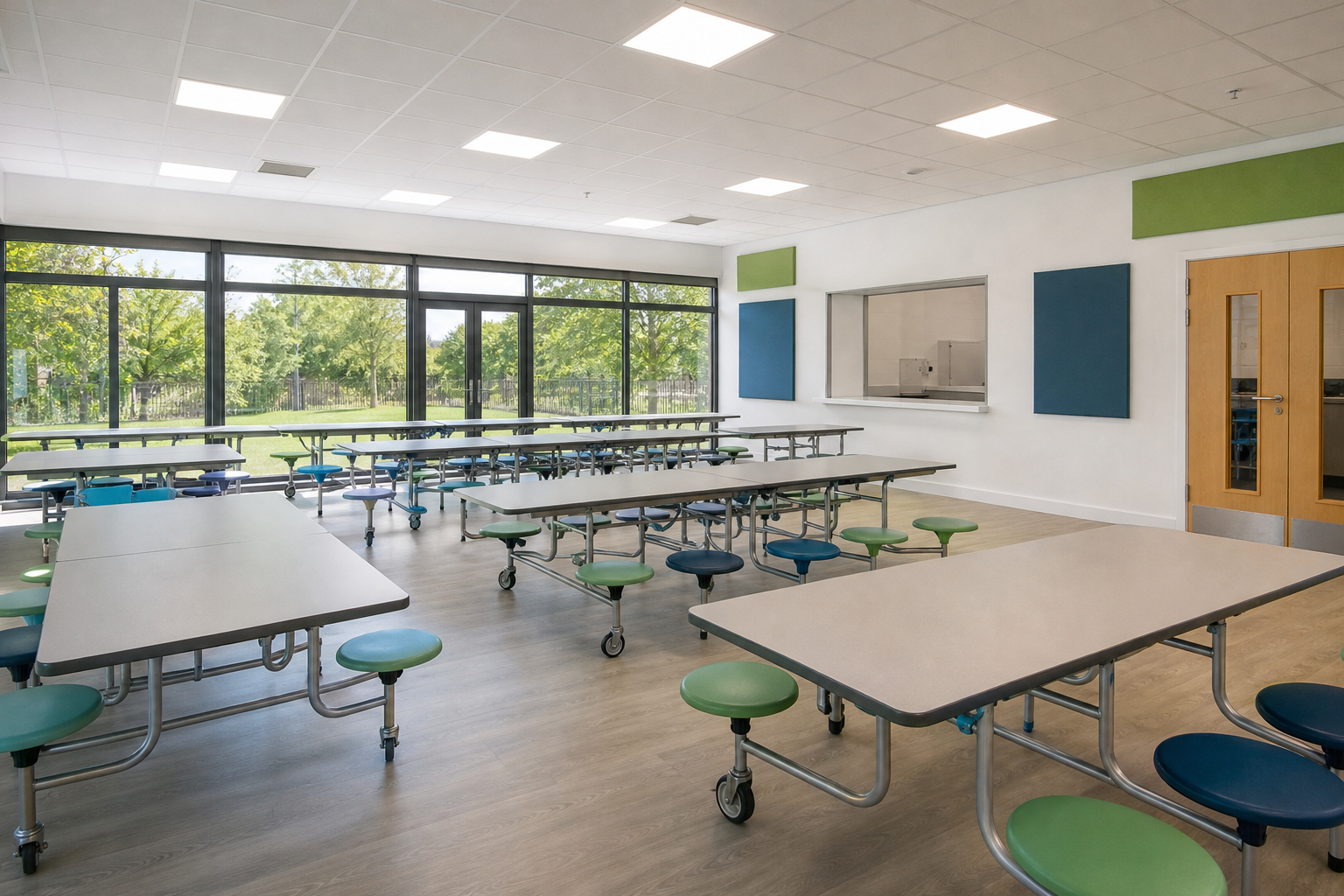 Bright Modular School Dining Room For Children