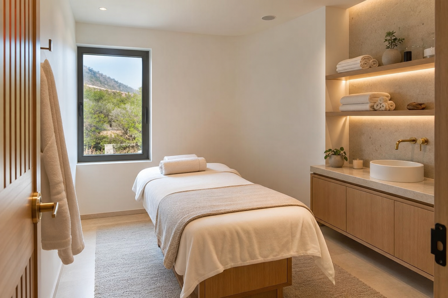 Bright Modular Spa Interior With Relaxing Ambiance